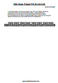 Sixteenth-Note Triplet Fill (6-3-6-3-6) - PDF Sixteenth-Note Triplet Fill (6-3-6-3-6) - PDF