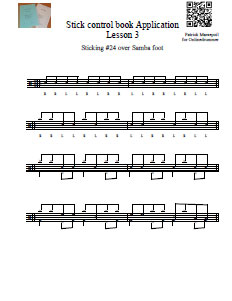Stick Control Book Applications - Lesson 3 Stick Control Book Applications - Lesson 3