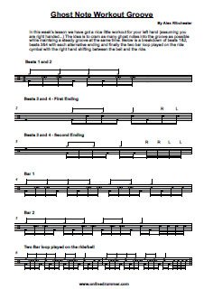 Ghost Note Workout Groove - PDF Ghost Note Workout Groove - PDF