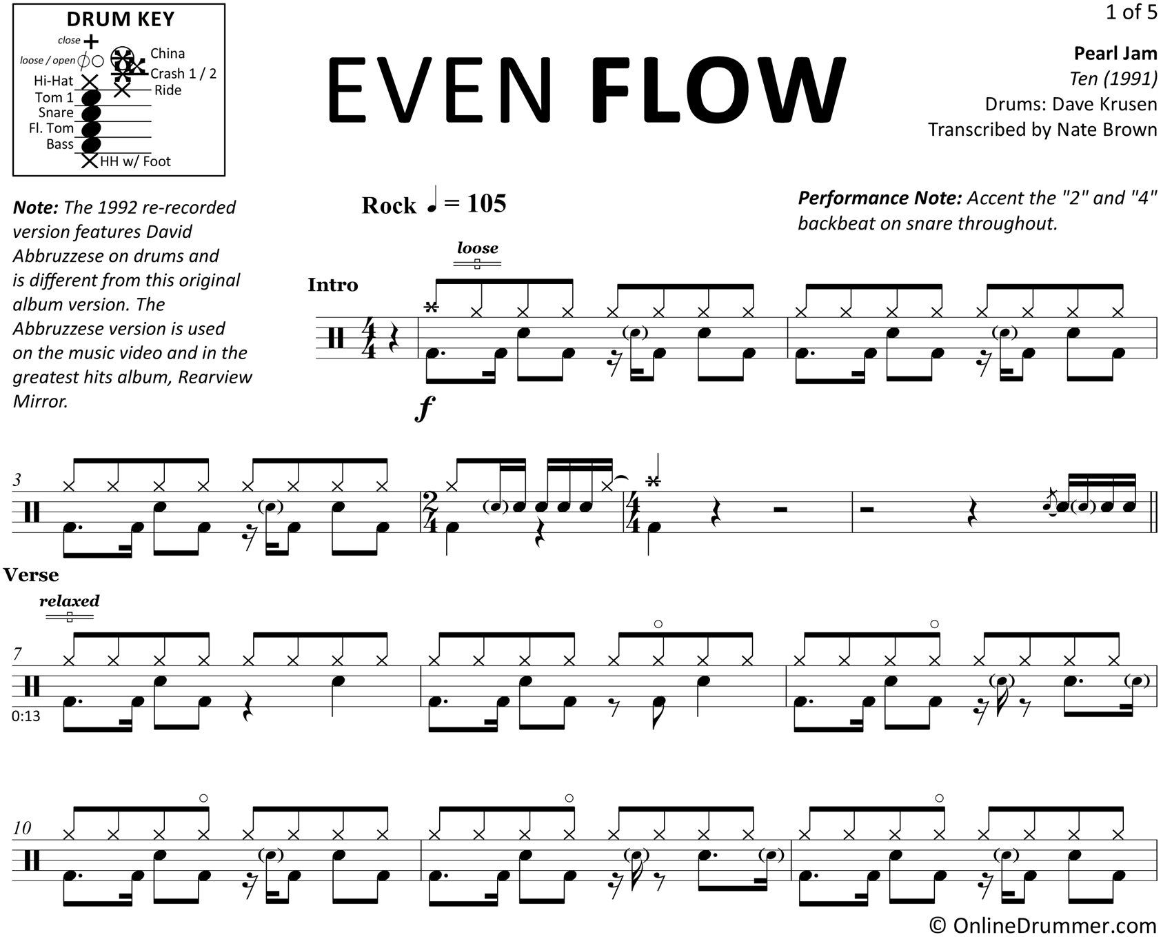 pearl jam even flow acoustic lesson