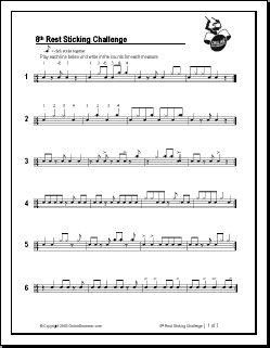 8th Rest Sticking Challenge (8ths, 8th rests, Quarters & Quarter rests) 8th Rest Sticking Challenge (8ths, 8th rests, Quarters & Quarter rests)