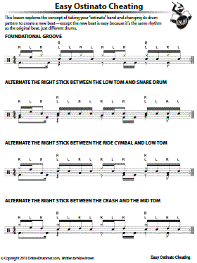 Easy Ostinato Cheat - Sheet Music Easy Ostinato Cheat - Sheet Music