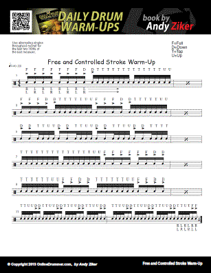 Free and Controlled Stroke Warm-Up - Sheet Music Free and Controlled Stroke Warm-Up - Sheet Music
