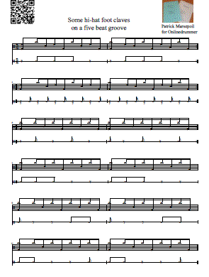 Hi-Hat Foot Claves Over a Five Beat Groove Hi-Hat Foot Claves Over a Five Beat Groove