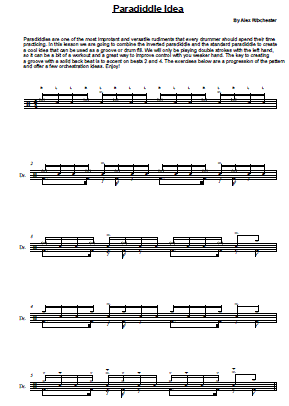 Cool Paradiddle Idea - Sheet Music Cool Paradiddle Idea - Sheet Music
