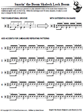 Snarin' The Boom Shalock Lock Boom - Sheet Music Snarin' The Boom Shalock Lock Boom - Sheet Music