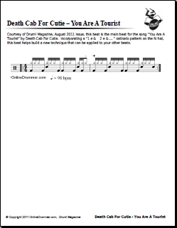 Drum Beat From Death Cab For Cutie - You Are A Tourist Drum Beat From Death Cab For Cutie - You Are A Tourist