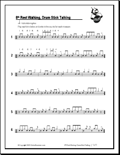 8th Rest Walking, Drum Stick Talking 8th Rest Walking, Drum Stick Talking