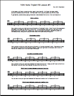 16th Note Triplet Fill Lesson #1 16th Note Triplet Fill Lesson #1