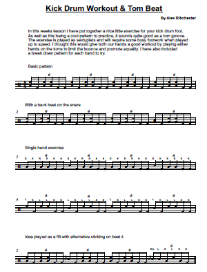 Kick Drum Speed/Tom Groove - Sheet Music Kick Drum Speed/Tom Groove - Sheet Music