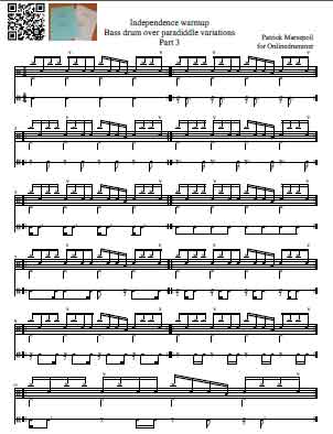 Bass Drum Coordination Building Over Paradiddle Variations 3 Bass Drum Coordination Building Over Paradiddle Variations 3
