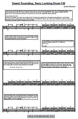 A Sweet Sounding & Sexy Looking Drum Fill - Sheet Music A Sweet Sounding & Sexy Looking Drum Fill - Sheet Music