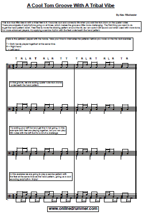 Cool Tom Groove with a Tribal Groove - Sheet Music Cool Tom Groove with a Tribal Groove - Sheet Music